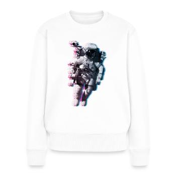 NASA Astronaut Mit Offiziellen Logo - Frauen Premium Bio Pullover - Weiß - Vorne - Julia (174cm)