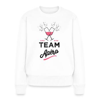 Team Apero Frau - Frauen Premium Bio Pullover - Weiß - Vorne - Julia (174cm)