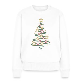 Christbaum-Sterne - Frauen Premium Bio Pullover - Weiß - Vorne - Julia (174cm)