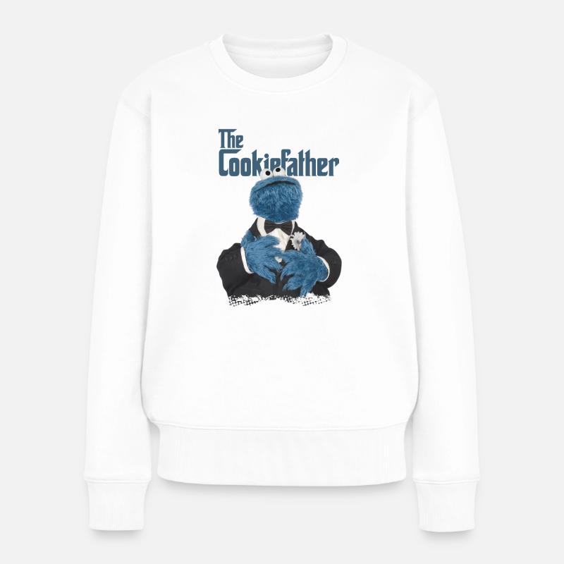 Sesamstraße The Cookiefather - Frauen Premium Bio Pullover - Weiß