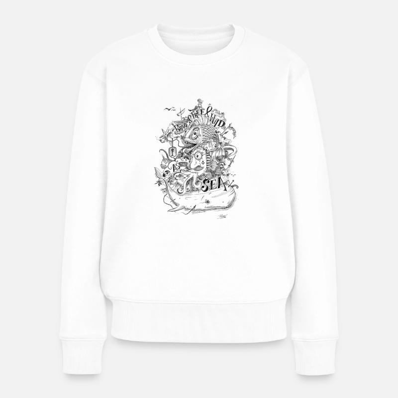 Brave_and_Free.png - Frauen Premium Bio Pullover - Weiß