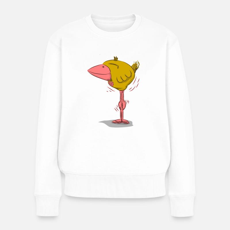Oiseau Friedolin tout simplement heureux - Pull Premium bio Femme - blanc