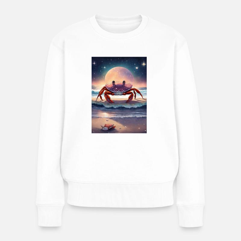 Sternzeichen Krebs - Frauen Premium Bio Pullover - Weiß