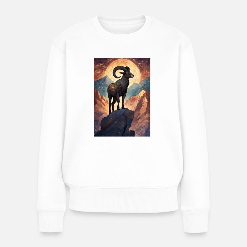 Sternzeichen Steinbock - Frauen Premium Bio Pullover - Weiß