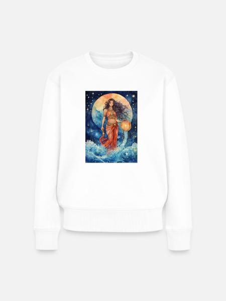 Sternzeichen Wassermann - Frauen Premium Bio Pullover - Weiß