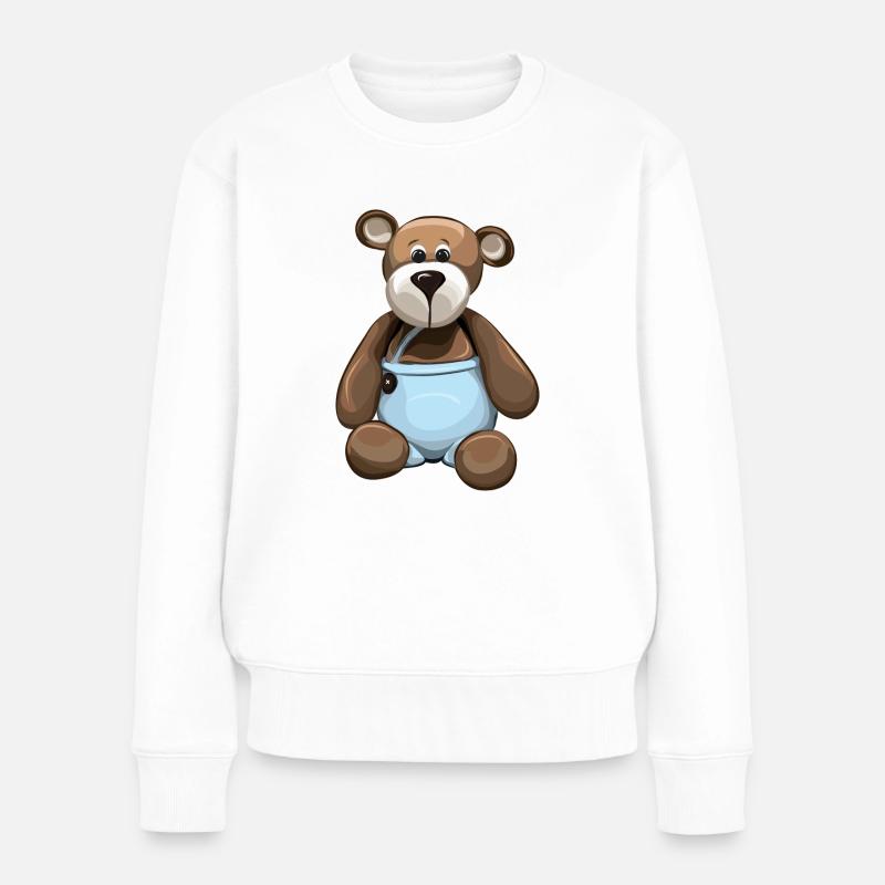 Teddybär Teddy Bär Bärchen Kindergarten - Frauen Premium Bio Pullover - Weiß