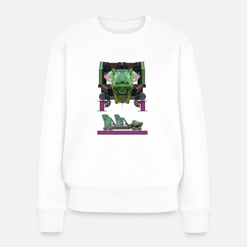 Eisen Gwazi Untersetzer Zug - Frauen Premium Bio Pullover - Weiß