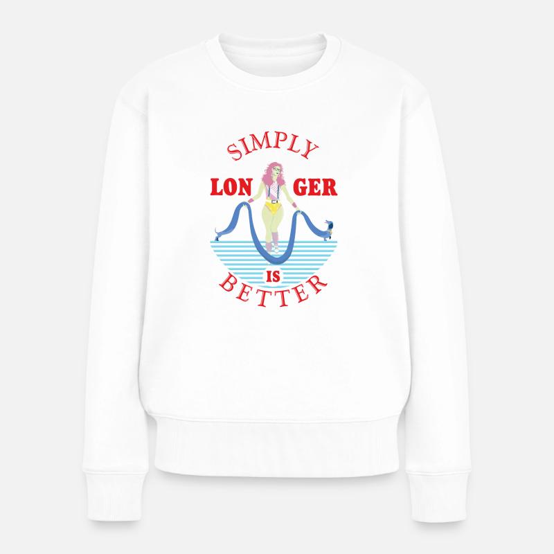 Einfach länger ist besser. - Frauen Premium Bio Pullover - Weiß