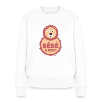 bébé à bord ours - Pull Premium bio Femme - blanc - Devant - Julia (174cm)