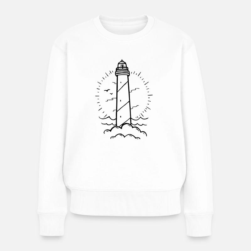 LEUCHTTURM TATTOO - Frauen Premium Bio Pullover - Weiß