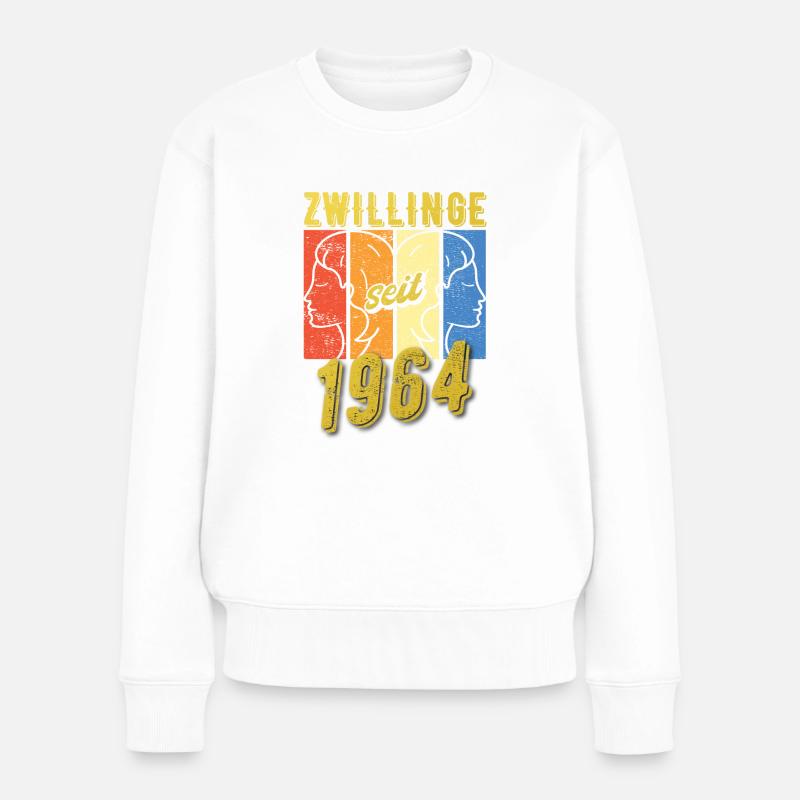 Zwillinge Sternzeichen 1964 Geschenk - Frauen Premium Bio Pullover - Weiß