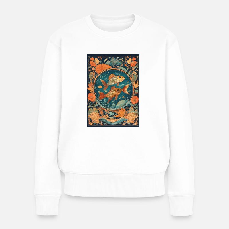 Sternzeichen Fische - Frauen Premium Bio Pullover - Weiß