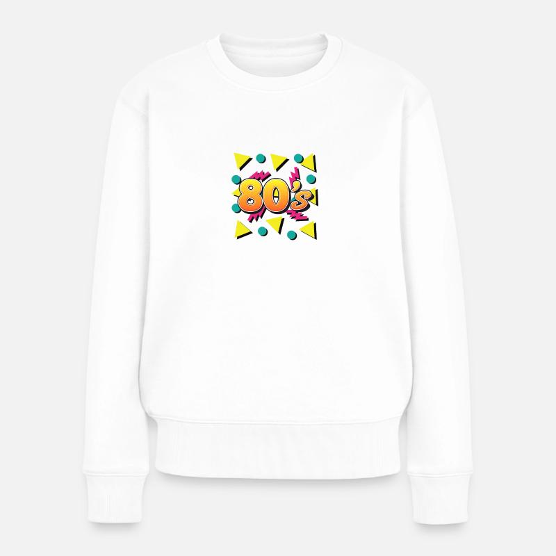 Party der 80er Jahre - Frauen Premium Bio Pullover - Weiß