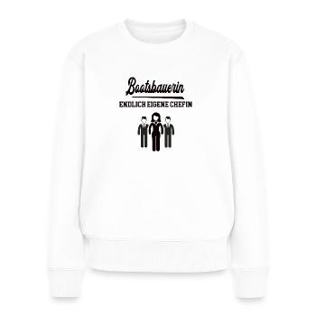 Bootsbauerin Chefin Selbstständigkeit Boote Firma - Frauen Premium Bio Pullover - Weiß - Vorne - Julia (174cm)