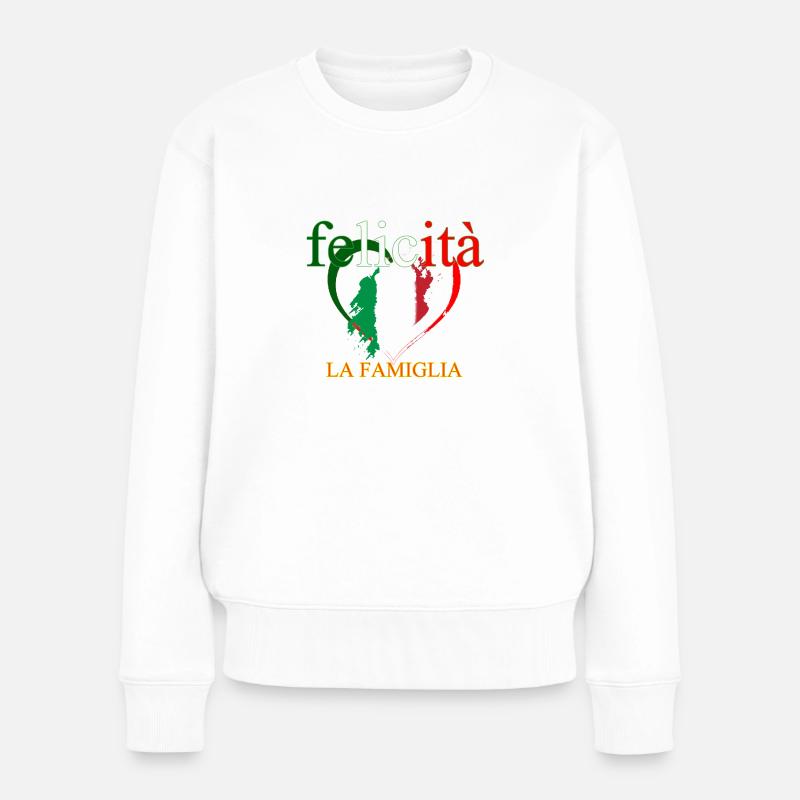 felicita la famiglia italien Glück - Frauen Premium Bio Pullover - Weiß
