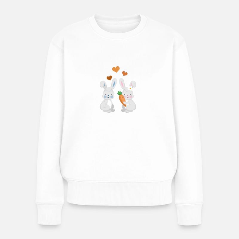 Cute bunnies - Women's Premium Organic Jumper - white