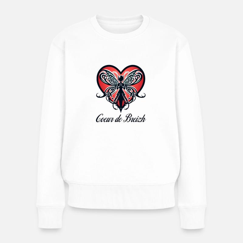 Fée au coeur de breizh - Pull Premium bio Femme - blanc