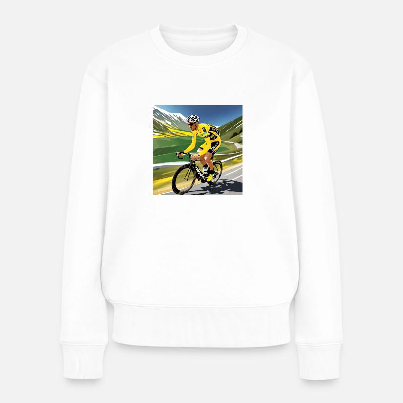 Retro-Radfahrer - Frauen Premium Bio Pullover - Weiß