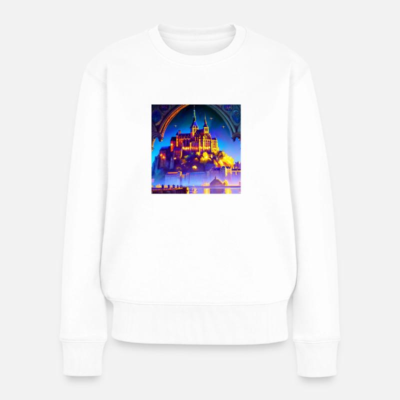 Mont Saint Michel - Château de rêve - Pull Premium bio Femme - blanc