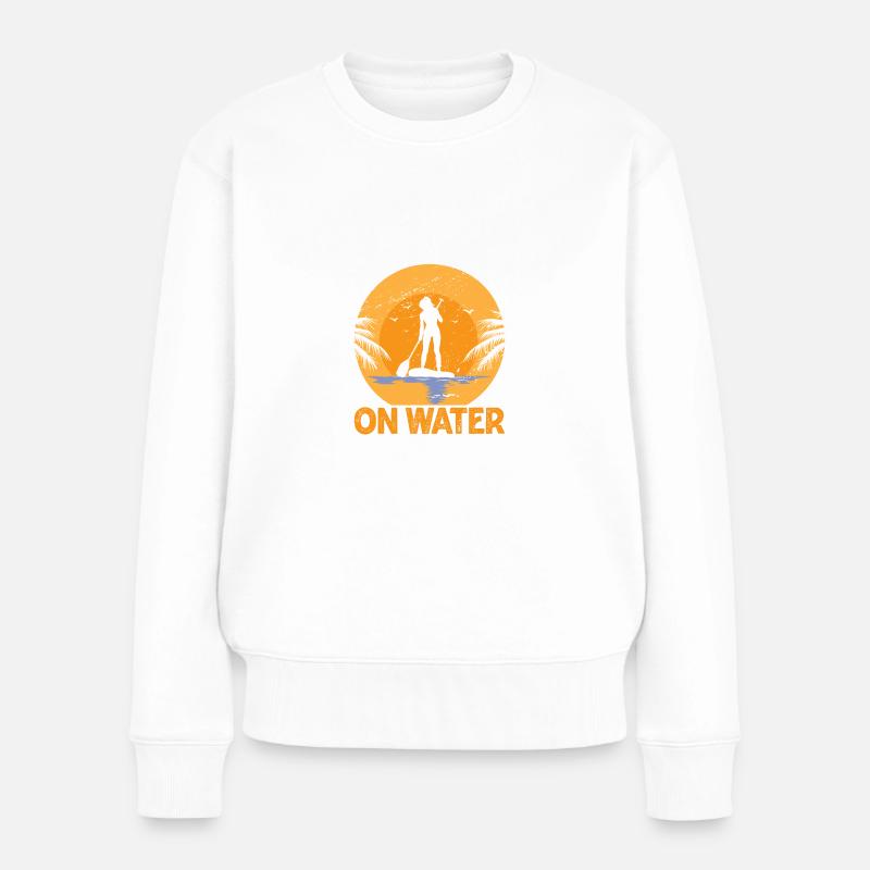 I Don't Walk On Water But It's Close Funny SUP - Frauen Premium Bio Pullover - Weiß