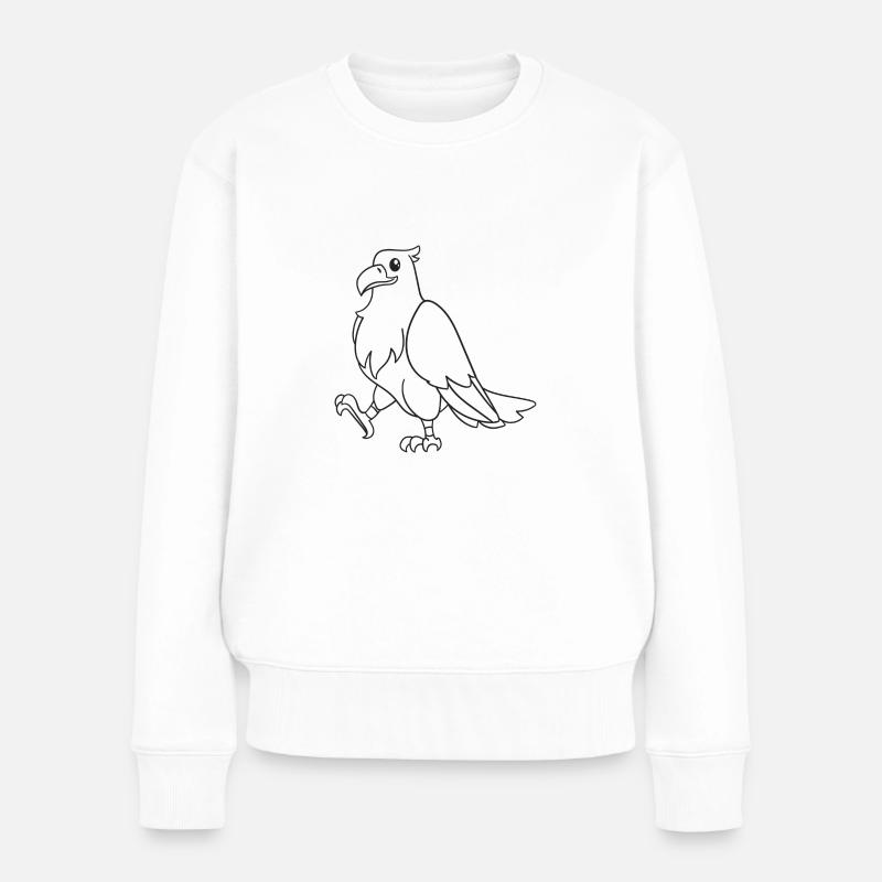 Aigle, oiseau de proie, cadeau, idée cadeau - Pull Premium bio Femme - blanc