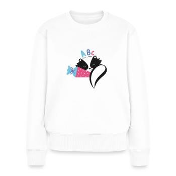 Skunk avec cône d’école inscription à l’école - Pull Premium bio Femme - blanc - Devant - Julia (174cm)