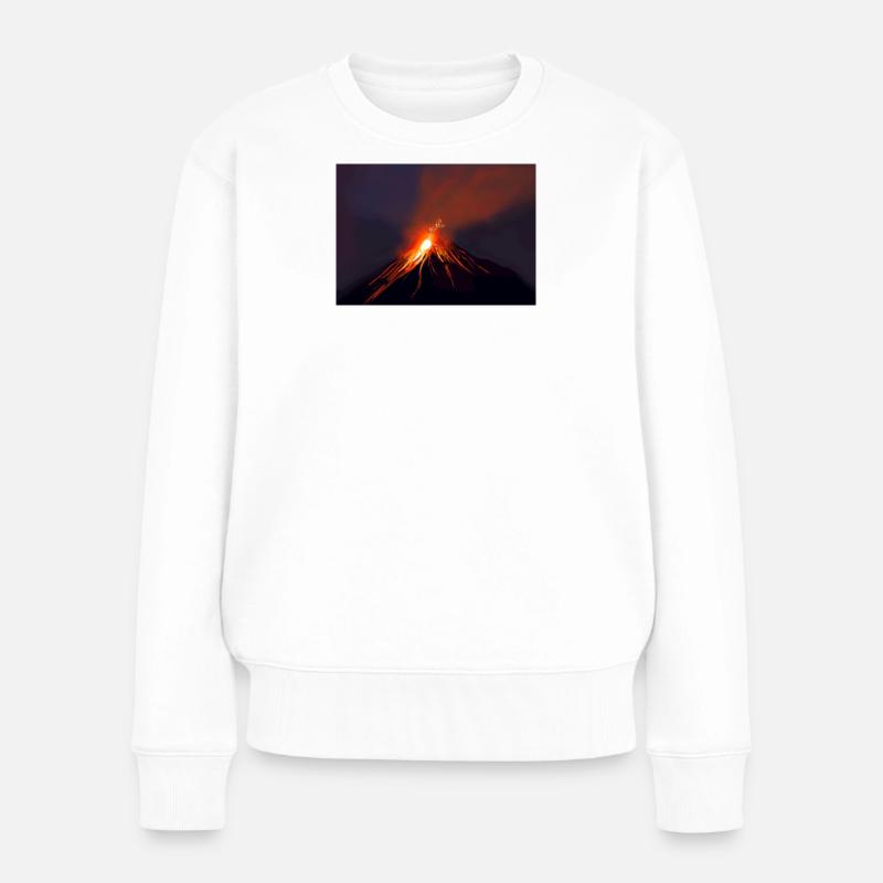 Éruption Volcanique Intense cheval de feu - Pull Premium bio Femme - blanc