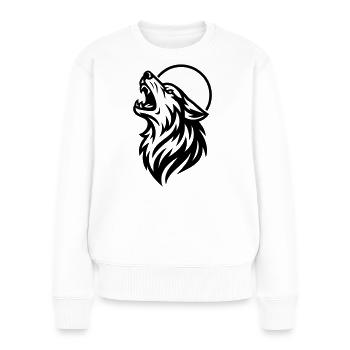 loup hurlant - Pull Premium bio Femme - blanc - Devant - Julia (174cm)