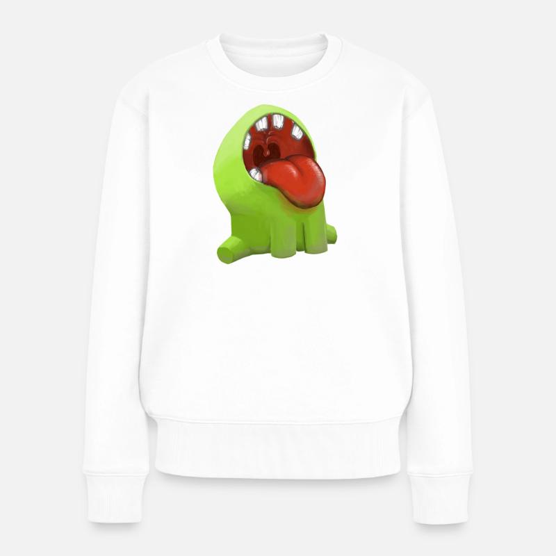 Gnom - Frauen Premium Bio Pullover - Weiß