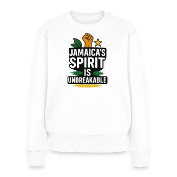 Jamaica Spirit Unbreakable, Jamaïcain - Pull Premium bio Femme - blanc - Devant - Julia (174cm)