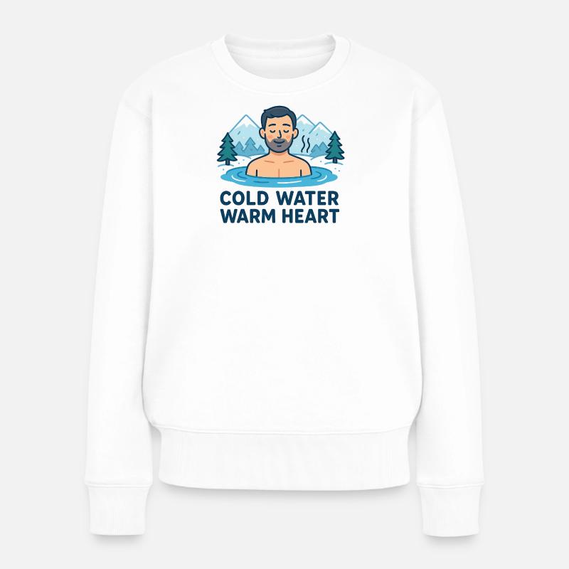 Cold Water Warm Heart - Frauen Premium Bio Pullover - Weiß