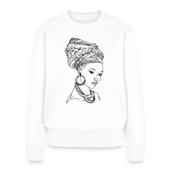 FEMME NOIRE - Pull Premium bio Femme - blanc - Devant - Julia (174cm)
