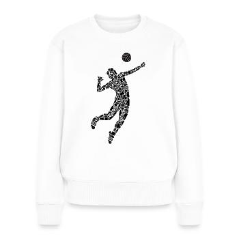 Symboles des joueurs de volleyball Garçons Joueur de volleyball - Pull Premium bio Femme - blanc - Devant - Julia (174cm)