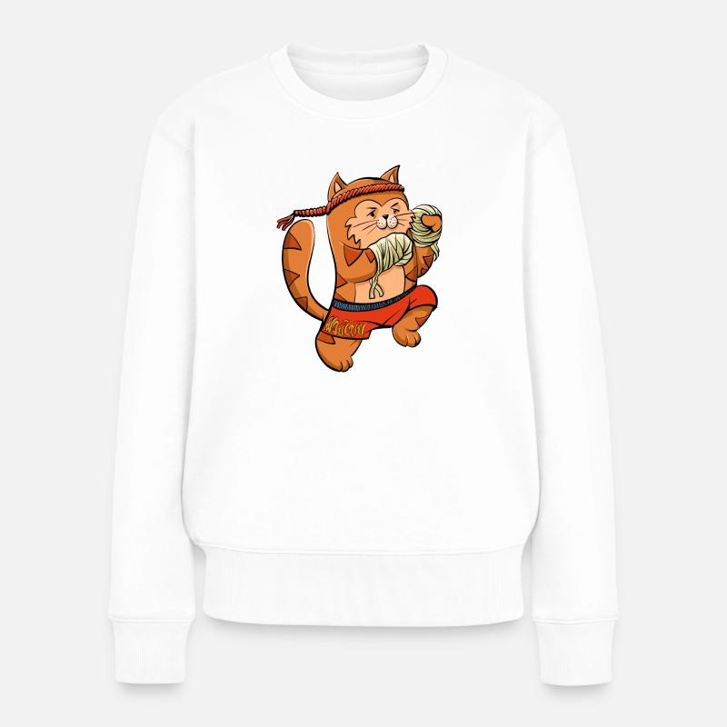Muay Thai Boxing Chaton - Pull Premium bio Femme - blanc