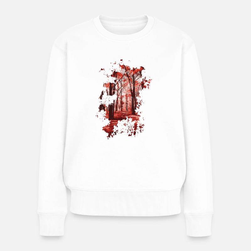 Wald - Frauen Premium Bio Pullover - Weiß