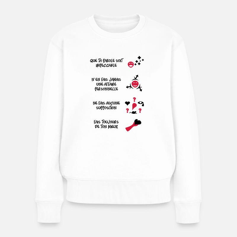 4 toltèques - Pull Premium bio Femme - blanc