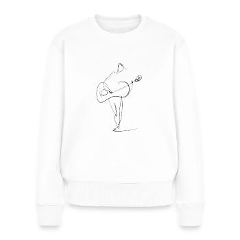 Gitarre - Frauen Premium Bio Pullover - Weiß - Vorne - Julia (174cm)