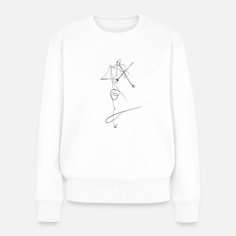 Violine, Musik, Musiker, Geiger - Frauen Premium Bio Pullover - Weiß