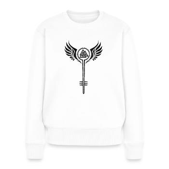 Wikinger Valknut Wotansknoten Geschenk Germanen - Frauen Premium Bio Pullover - Weiß - Vorne - Julia (174cm)