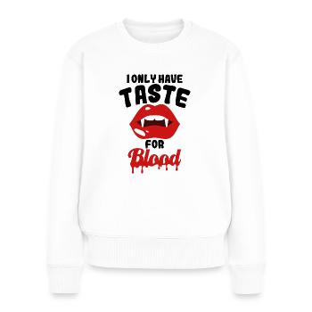 Goût de Blood shirt Vampire chemise rétro halloween - Pull Premium bio Femme - blanc - Devant - Julia (174cm)