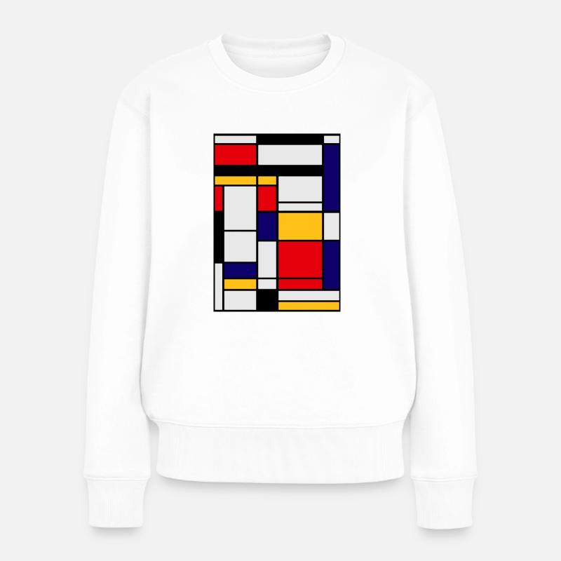 Abstrakte Malerei - Frauen Premium Bio Pullover - Weiß