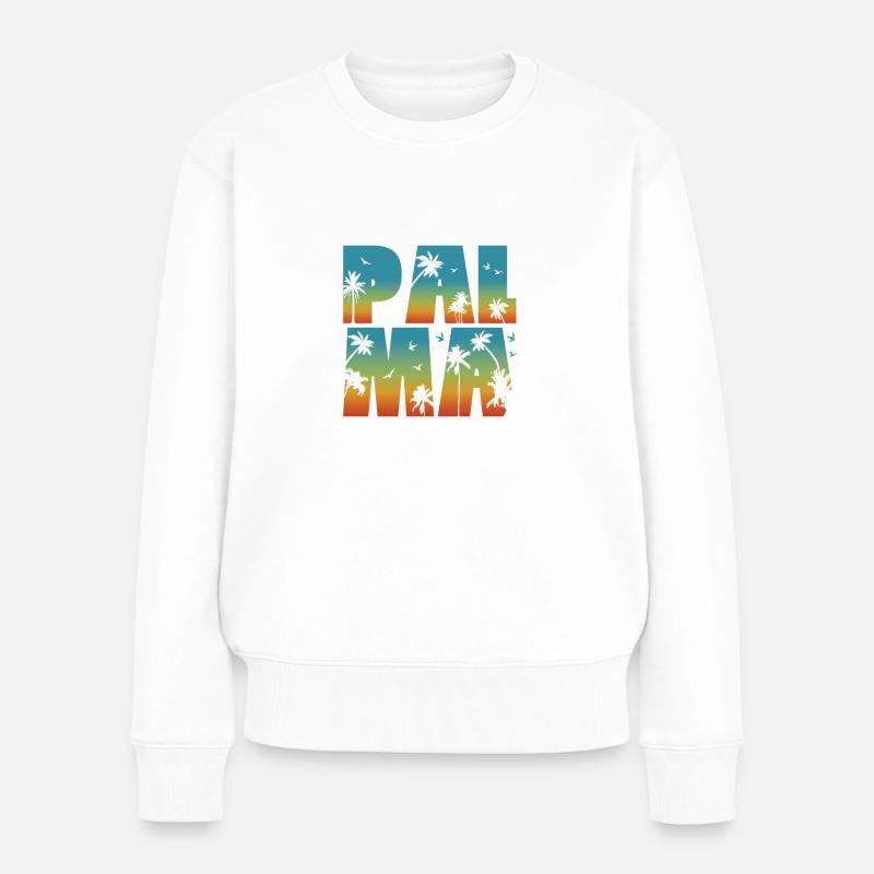 Mallorca Palma Malle Urlaub Geschenk - Frauen Premium Bio Pullover - Weiß