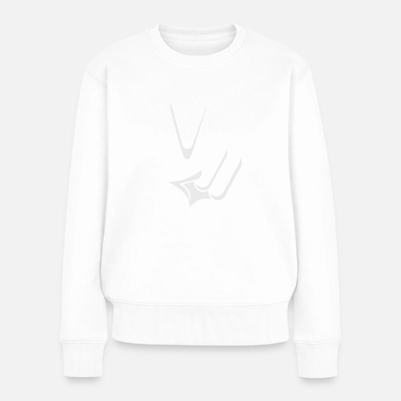 Amour Liberté Paix Espoir Signe de la main - Pull Premium bio Femme - blanc