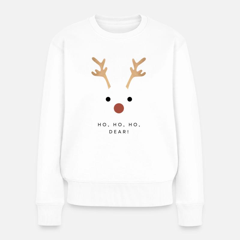 HoHoHo Dear Weihnachten - Frauen Premium Bio Pullover - Weiß