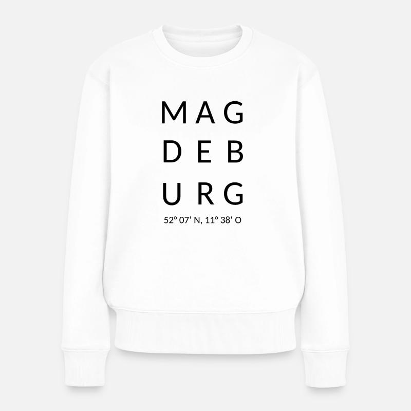 Magdeburg Schriftzug - Frauen Premium Bio Pullover - Weiß