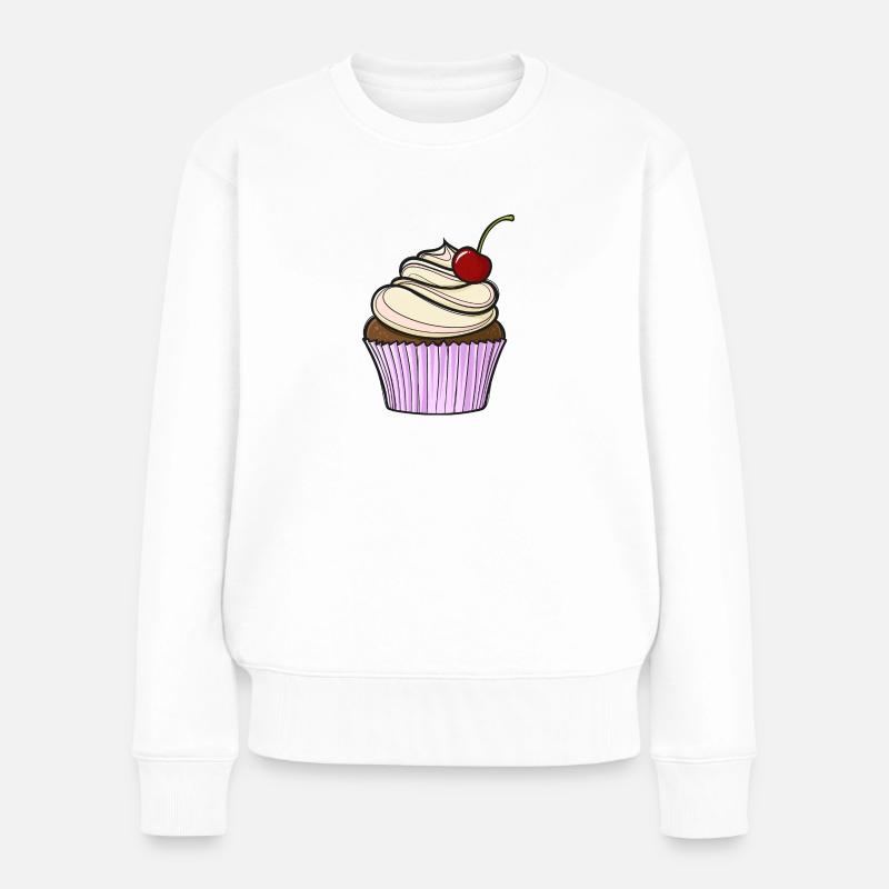 Sweet comic cupcake - Women's Premium Organic Jumper - white