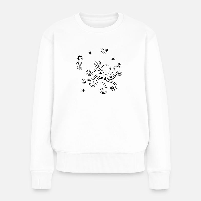 Octopus and Friends - Frauen Premium Bio Pullover - Weiß