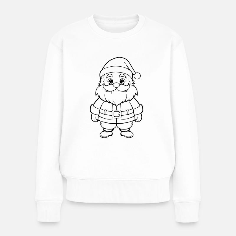 Weinachtsmann Comic - Frauen Premium Bio Pullover - Weiß