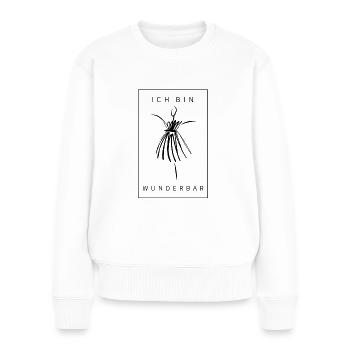 Ich bin wunderbar minimalistische Zeichnung - Frauen Premium Bio Pullover - Weiß - Vorne - Julia (174cm)