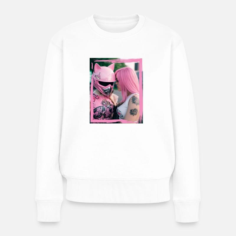 Biker Chicks - Frauen Premium Bio Pullover - Weiß